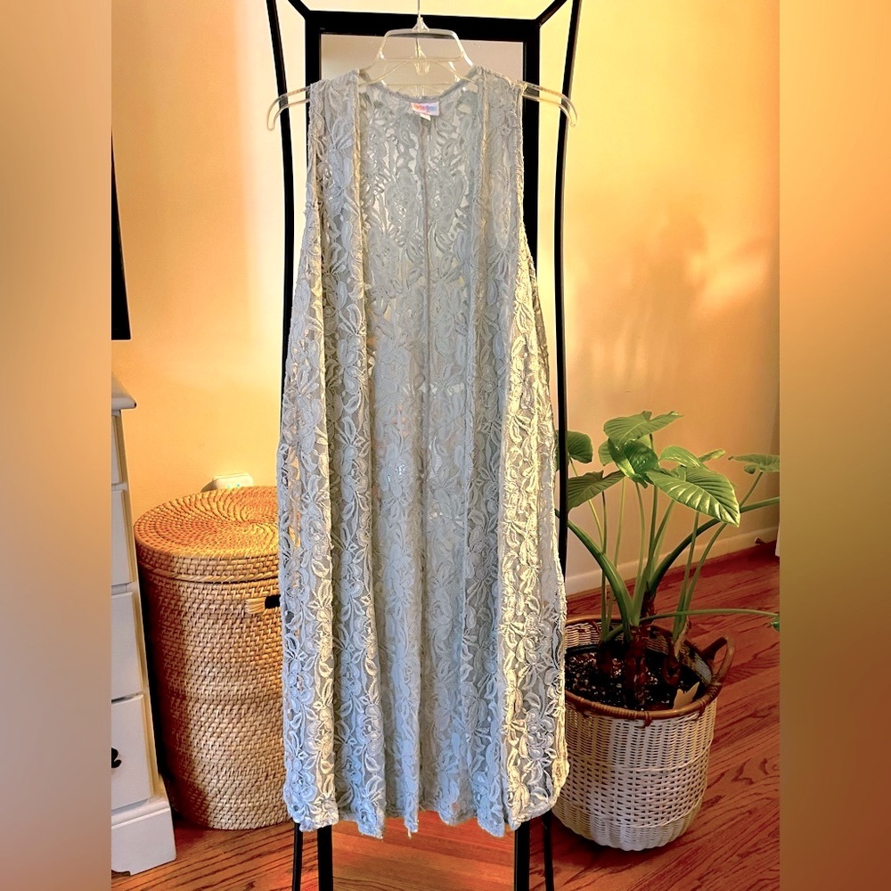 Lace Mint Boho Vest